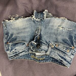 American Eagle Outfitters Distressed Light Wash Denim Cutoff Shorts